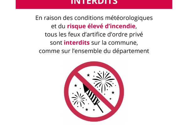RAPPEL - Feux d'artifice d'ordre privé interdits