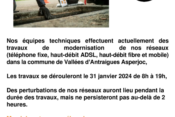 Perturbations réseau ORANGE