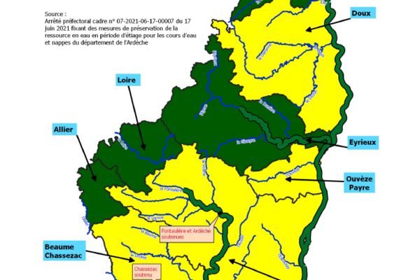 Evolution de la sécheresse au 12 mai 2023 en Ardèche